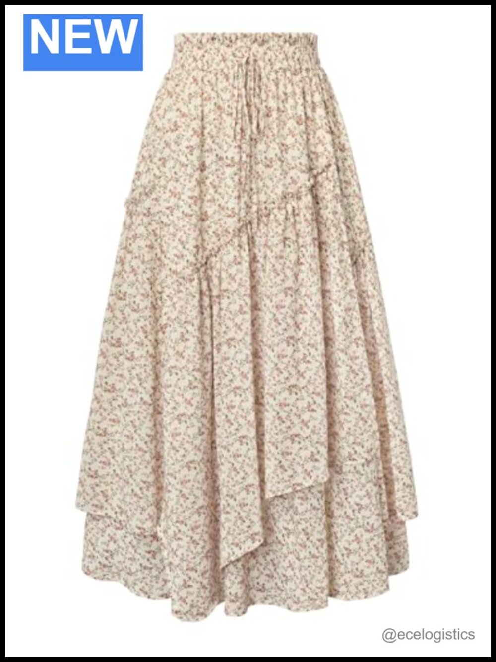 Scarlet Darkness Women Floral Maxi Skirt Elastic Waist Boho Long Skirts
